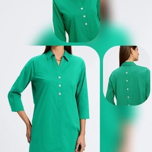 Elegant Green Button-Down Shirt for Women